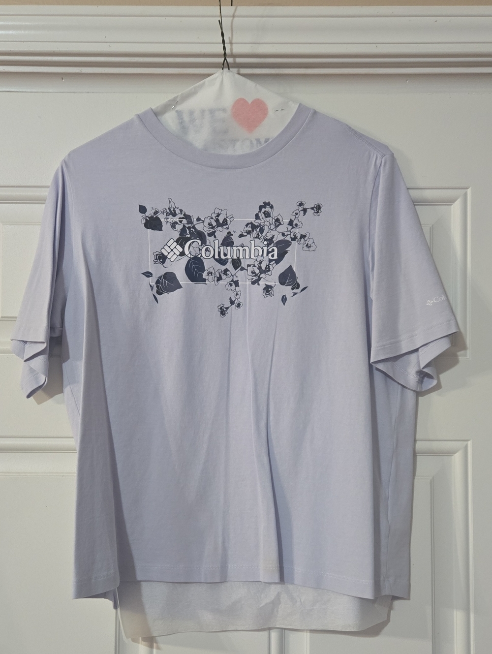 Columbia Lavender Short Sleeve Tee with Floral Logo